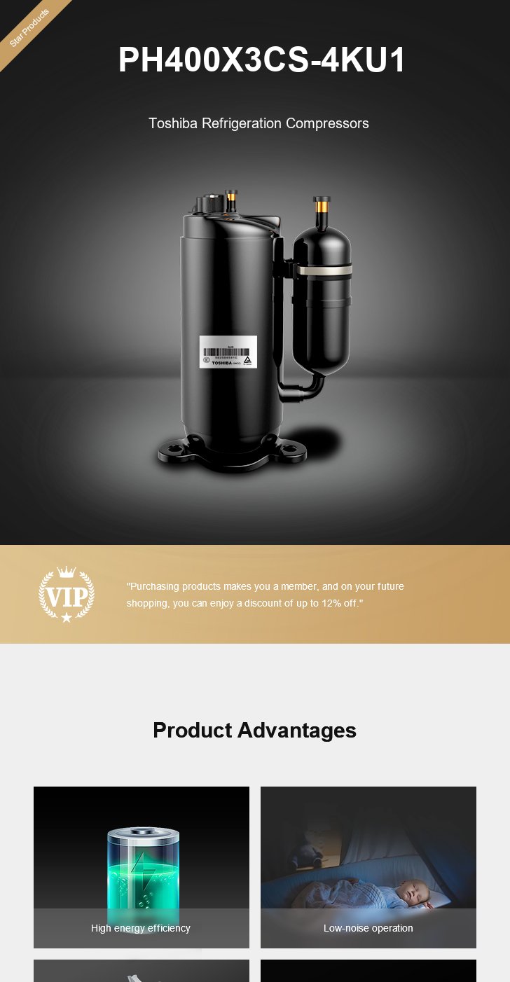 Toshiba Compressor PH400X3CS-4KU1, technical parameters pdf, structure diagram